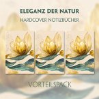 Eleganz der Natur - 3er Vorteilspack - Premium Hardcover-Notizbuch A5 Soft Touch mit linierten Seiten, verzaubert durch goldenen Blütencharme, 3 Teile