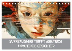 Surrealismus trifft asiatisch anmutende Gesichter (Tischkalender 2024 DIN A5 quer), CALVENDO Monatskalender