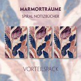 Marmorträume - 3er Vorteilspack - Premium Spiral-Notizbuch A5 Soft-Touch liniert. Violett-blaue Marmorillusion mit schimmernden goldenen Details, 3 Teile