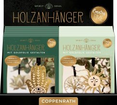 Holzanhänger mit Goldfolie , Spirit & Soul