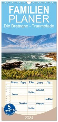 Familienplaner 2024 - Die Bretagne - Traumpfade mit 5 Spalten (Wandkalender, 21 x 45 cm) CALVENDO