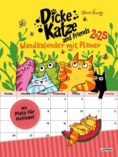 Dicke Katze and Friends - Wandkalender mit Planer 2025 - Vieweg, Olivia