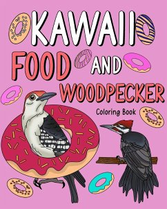Kawaii Food and Woodpecker Coloring Book - Paperland