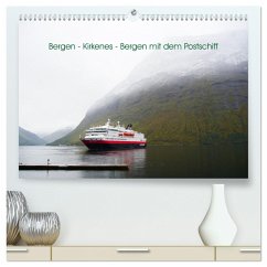 Bergen - Kirkenes - Bergen mit dem Postschiff (hochwertiger Premium Wandkalender 2024 DIN A2 quer), Kunstdruck in Hochglanz - Calvendo;Elger, Kerstin
