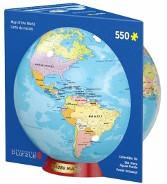 Eurographics 8551-5863 - Map of the World, Weltkarte, Puzzle, 550 Teile in Globus-Blechdose
