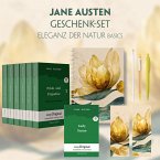 Jane Austen Geschenkset - 7 Bücher (Softcover + Audio-Online) + Eleganz der Natur Schreibset Basics, m. 7 Beilage, m. 7