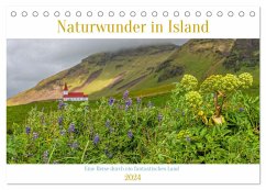 Naturwunder in Island (Tischkalender 2024 DIN A5 quer), CALVENDO Monatskalender
