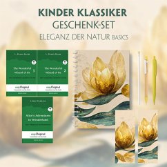 Kinder Klassiker Geschenkset - 3 Bücher (mit Audio-Online) + Eleganz der Natur Schreibset Basics, m. 3 Beilage, m. 3 Buc - Carroll, Lewis;Baum, L. Frank