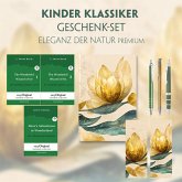 Kinder Klassiker Geschenkset - 3 Bücher (mit Audio-Online) + Eleganz der Natur Schreibset Premium, m. 3 Beilage, m. 3 Bu
