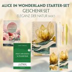 Alice im Wunderland Starter-Paket Geschenkset - 2 Bücher (mit Audio-Online) + Eleganz der Natur Schreibset Basics, m. 2