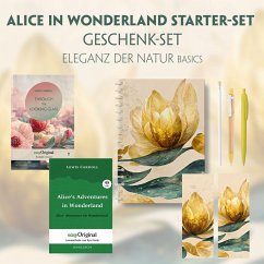 Alice im Wunderland Starter-Paket Geschenkset - 2 Bücher (mit Audio-Online) + Eleganz der Natur Schreibset Basics, m. 2 - Carroll, Lewis