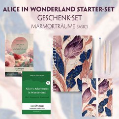 Alice im Wunderland Starter-Paket Geschenkset - 2 Bücher (mit Audio-Online) + Marmorträume Schreibset Basics, m. 2 Beila - Carroll, Lewis