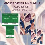 George Orwell & H.G. Wells Geschenkset - 3 Bücher (mit Audio-Online) + Marmorträume Schreibset Basics, m. 3 Beilage, m.