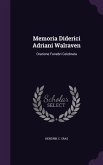 Memoria Diderici Adriani Walraven