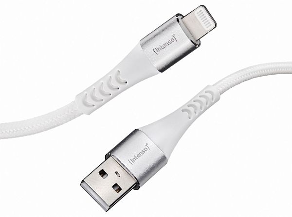 Intenso USB-Kabel A315L Nylon 1,5m weiß USB-A / Lightning 12W