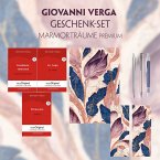 Giovanni Verga Geschenkset - 3 Bücher (mit Audio-Online) + Marmorträume Schreibset Premium, m. 3 Beilage, m. 3 Buch