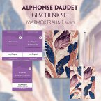 Alphonse Daudet Geschenkset - 3 Bücher (mit Audio-Online) + Marmorträume Schreibset Basics, m. 3 Beilage, m. 3 Buch