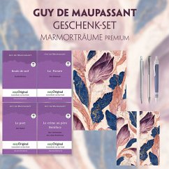 Guy de Maupassant Geschenkset - 4 Bücher (mit Audio-Online) + Marmorträume Schreibset Premium, m. 4 Beilage, m. 4 Buch - Maupassant, Guy de