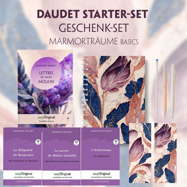 Alphonse Daudet Starter-Paket Geschenkset - 4 Bücher (mit Audio-Online) + Marmorträume Schreibset Basics, m. 4 Beilage, Alphonse Daudet Starter-Paket Geschenkset - 4 Bücher (mit Audio-Online) + Marmorträume Schreibset Basics, m. 4 Beilage,