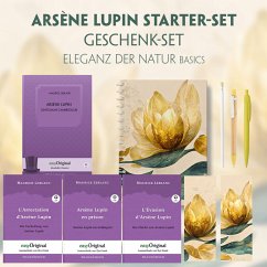Arsène Lupin Starter-Paket Geschenkset - 4 Bücher (mit Audio-Online) + Eleganz der Natur Schreibset Basics, m. 4 Beilage - Leblanc, Maurice