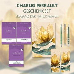 Charles Perrault Geschenkset - 3 Bücher (mit Audio-Online) + Eleganz der Natur Schreibset Premium, m. 3 Beilage, m. 3 Bu - Perrault, Charles