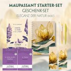 Guy de Maupassant Starter-Paket Geschenkset 3 Bücher (mit Audio-Online) + Eleganz der Natur Schreibset Basics, m. 3 Beil