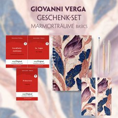 Giovanni Verga Geschenkset - 3 Bücher (mit Audio-Online) + Marmorträume Schreibset Basics, m. 3 Beilage, m. 3 Buch - Verga, Giovanni