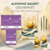 Alphonse Daudet Geschenkset - 3 Bücher (mit Audio-Online) + Eleganz der Natur Schreibset Premium, m. 3 Beilage, m. 3 Buc