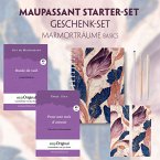 Guy de Maupassant Starter-Paket Geschenkset 3 Bücher (mit Audio-Online) + Marmorträume Schreibset Basics, m. 3 Beilage,