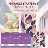 Charles Perrault Starter-Paket Geschenkset - 4 Bücher (mit Audio-Online) + Marmorträume Schreibset Premium, m. 4 Beilage