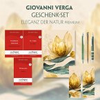 Giovanni Verga Geschenkset - 3 Bücher (mit Audio-Online) + Eleganz der Natur Schreibset Premium, m. 3 Beilage, m. 3 Buch