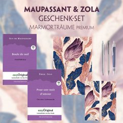 Guy de Maupassant & Émile Zola Geschenkset - 2 Bücher (mit Audio-Online) + Marmorträume Schreibset Premium, m. 2 Beilage - Maupassant, Guy de;Zola, Émile