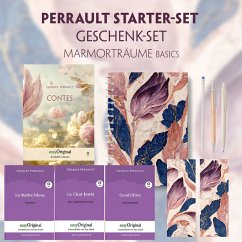 Charles Perrault Starter-Paket Geschenkset - 4 Bücher (mit Audio-Online) + Marmorträume Schreibset Basics, m. 4 Beilage, - Perrault, Charles