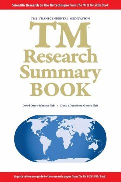 The TM Research Summary Book - Orme-Johnson, David W; Gerace, Denise Denniston