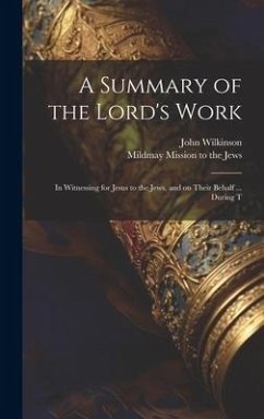 A Summary of the Lord's Work: In Witnessing for Jesus to the Jews, and on Their Behalf ... During T - Wilkinson, John