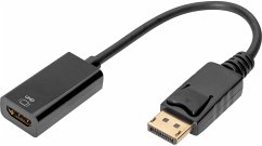 DIGITUS Aktives DisplayPort auf HDMI Konverter 20cm gold schw.