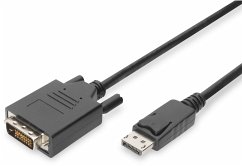 DIGITUS DisplayPort Adapterkabel DP - DVI (24+1) St/St 1m schwarz