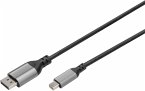 DIGITUS 8K DisplayPort Kabel 1.4 60Hz, mini DP/DP, Alu schwarz 2m