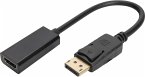 DIGITUS DisplayPort Ad/Konverter DP- HDMI Typ A St/Bu 15cm schw.