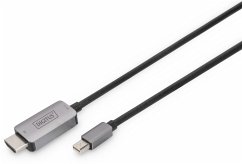 DIGITUS 8K Mini DisplayPort zu HDMI Kabel, 60Hz, Alu schwarz 1m