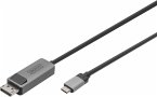 DIGITUS USB Typ C / DisplayPort Bidirektional Alu, schwarz 2m