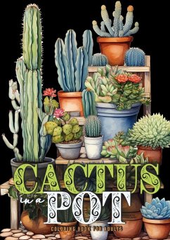 Cover Cactus in a Pot Coloring Book for Adults