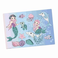 Cover-your-desk Tischset für Kinder Meerjungfrauen unter Wasser, aus hochwertigem Vinyl, 44 x 32 cm