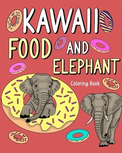 Kawaii Food and Elephant Coloring Book - Paperland
