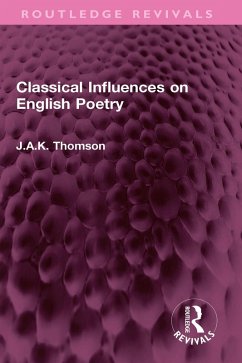 Cover Classical Influences on English Poetry (eBook, ePUB)