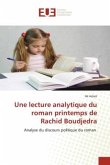 Une lecture analytique du roman printemps de Rachid Boudjedra