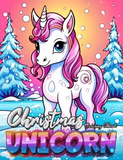 Cover Christmas Unicorn Coloring Book For Kids-Christmas Toddler Coloring Book
