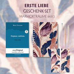 Erste Liebe Geschenkset (Softcover mit Audio-Online) + Marmorträume Schreibset Basics, m. 1 Beilage, m. 1 Buch - Turgenew, Iwan