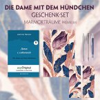 Die Dame mit dem Hündchen Geschenkset (Buch mit Audio-Online) + Marmorträume Schreibset Premium, m. 1 Beilage, m. 1 Buch
