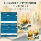Russische Theaterstücke Geschenkset - 4 Bücher (mit Audio-Online) + Eleganz der Natur Schreibset Premium, m. 4 Beilage,